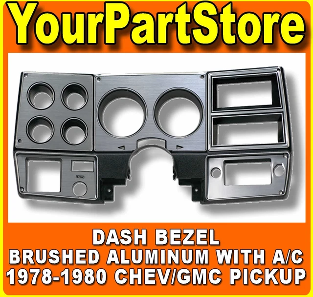 SILVER ALUM DASH Instrument Cluster Gauge Bezel 1978-80 Chevy Pickup
