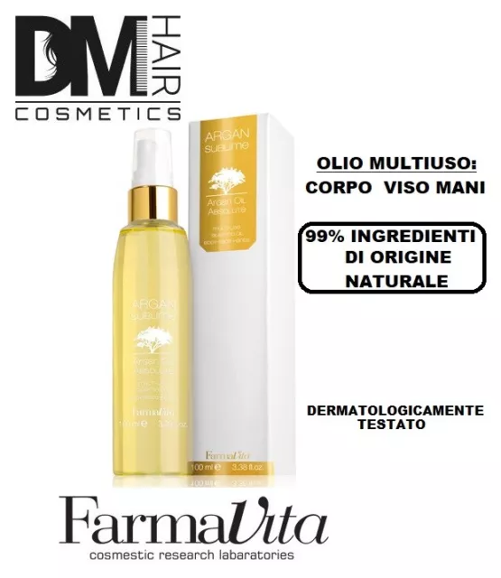 FARMAVITA SUBLIME ARGAN OIL ABSOLUTE 100ml OLIO SECCO PER CORPO MANI E VISO