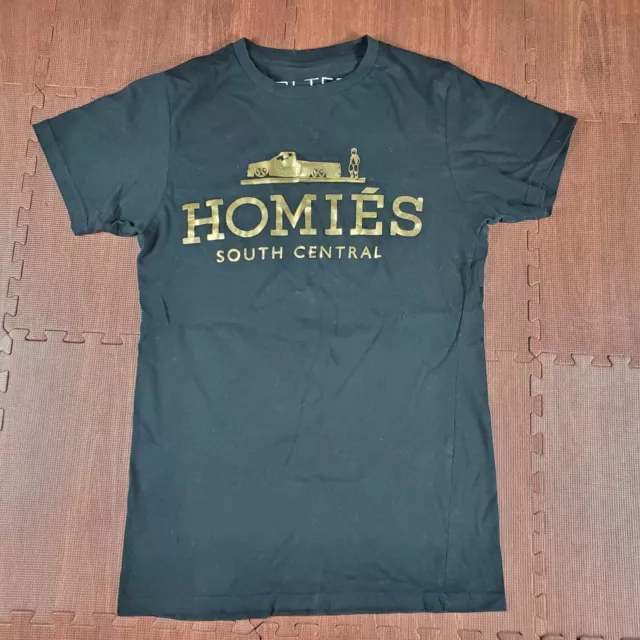 BLTEE Brian Lichtenberg Homies South Central LA shirt XS Black Gold