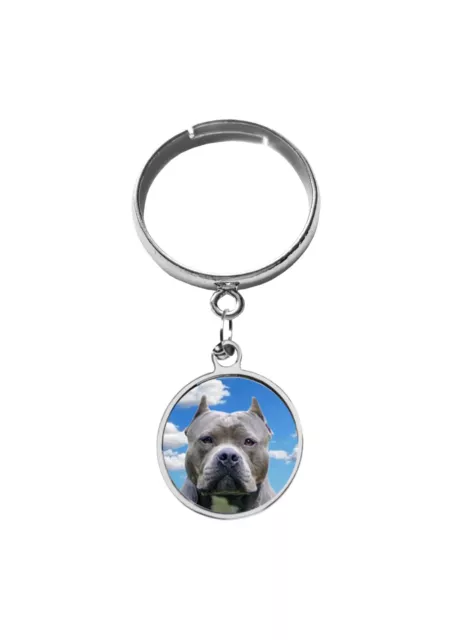 Anello Pendente Regolabile American Pit Bull Terrier Cane code40 CUPOLA Gioielli Regalo