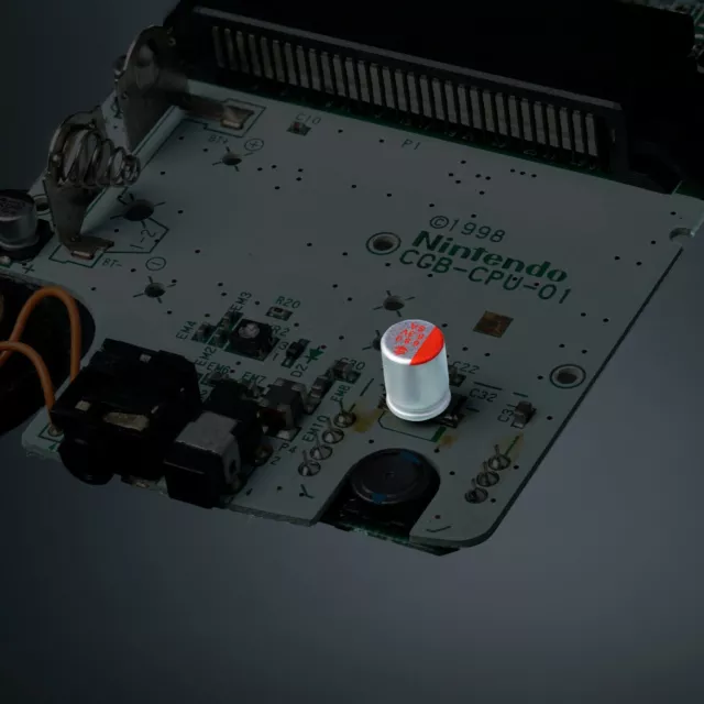 Game Boy Color Capacitor Power Bulk Fix Audio Noise Kit Repair Sound Dim Screen