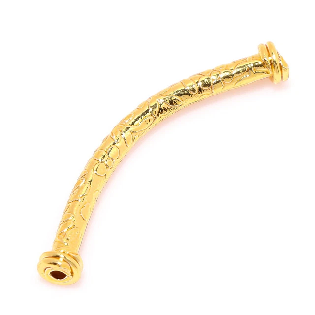 4 Pcs 48X2mm Bali Tube Bead 18k Gold Plated Jewelry Making Tube 305