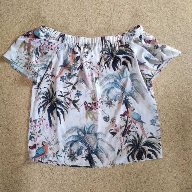 Top Bluse Shirt H&M Tropisch Tropical S 36
