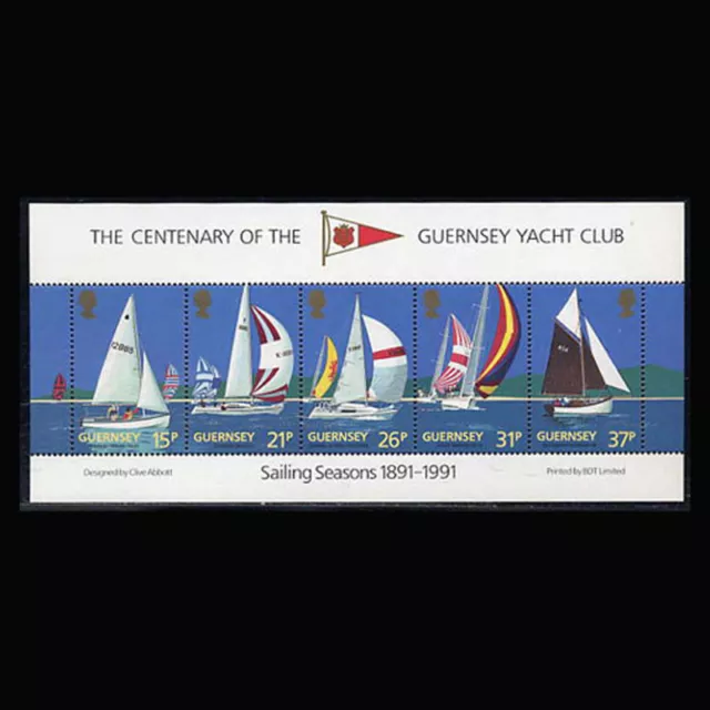 Guernsey, Sc #463a, MNH, 1991, S/S, Ships, Yacht Club