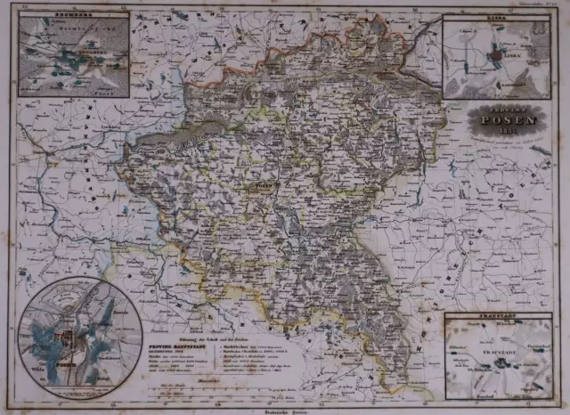 Dated 1837 Universal Atlas Map ~ POSEN - PRUSSIA ~ (10x12)-#1285