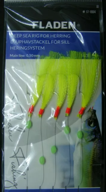 5 Packs Tube Rig Red Yellow 4 Hook Size 3/0 Fishing Mackerel Feathers Lures  Cod