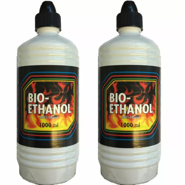 2L Bio Ethanol 95% Brennstoff Kamin Alkohol Wandkamin Rückstandslos geruchlos