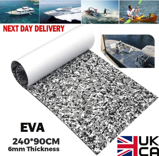 240x90cm 6mm EVA Foam Teak Marine Boat Sheet Flooring Mat Yacht Carpet Decking