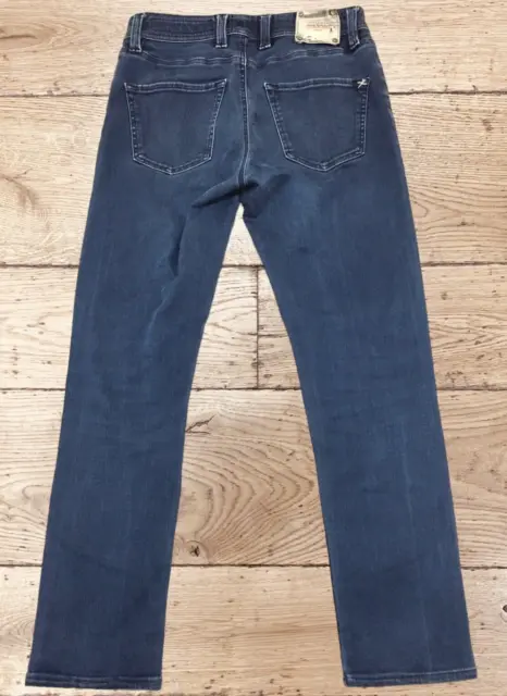 Tramarossa schmale Jeans Größe W31 L28 Etikett 33 blau Stretch Denim Logo Italien Baumwolle