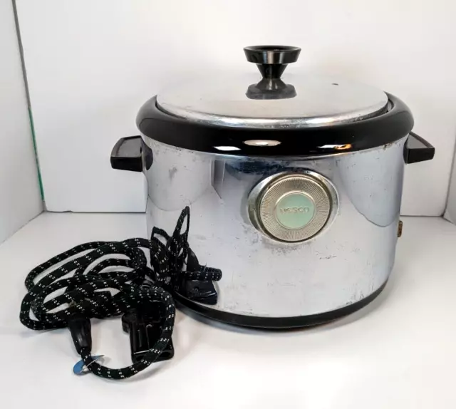 Nesco pressure cooker pan illus print ad 1947 orig vintage 40s art