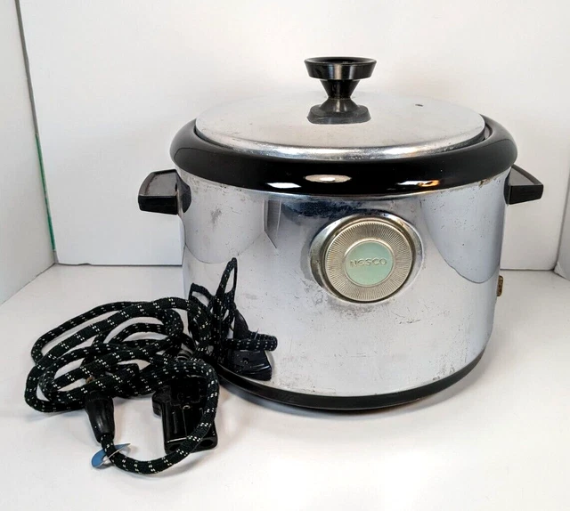 NESCO ROUND ROASTER Oven 42102 Vtg Slow Cooker 1950s Cord HiLo Works