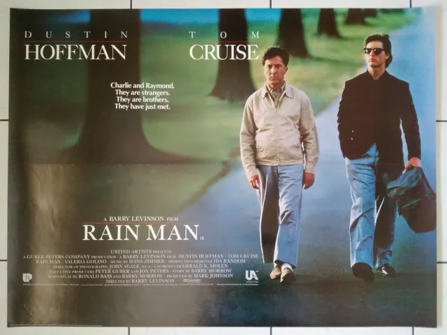Original 1988 Rain Man UK 30"X40" Quad Cinema Poster Tom Cruise Dustin Hoffman