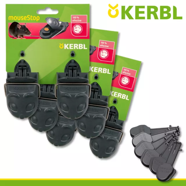 Kerbl 3x 2 Pièce Pièges à Souris Haut de la + 6 Ersatzköder Keller Hangar