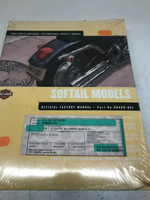 Harley Davidson Softail Models Official Workshop Owner’s Manual (HF757 T97)