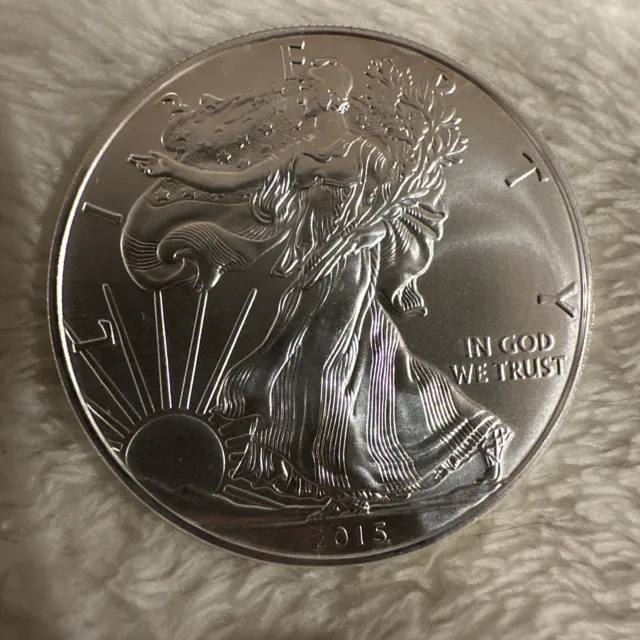 2015 Silver Eagle One Once Silver Dollar!  Bu! In Holder #2. Looks Perfect!