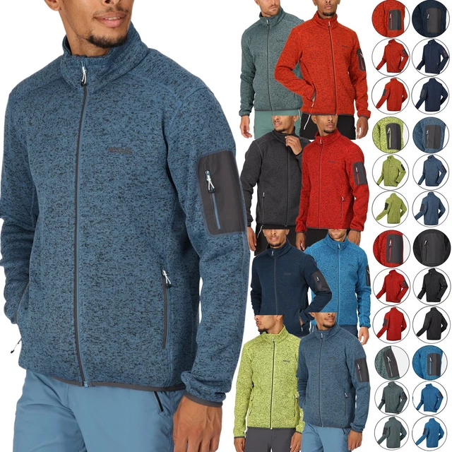 Mens Regatta Full Zip Anti Pill Textured Marl Fleece Jacket Polar Light Jumper