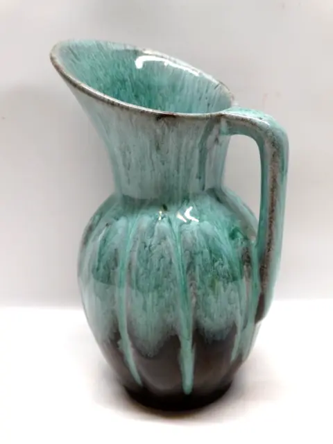 Vintage Blue Mountain Pottery Ewer Vase 908 Green Blue Drip Glaze Canada