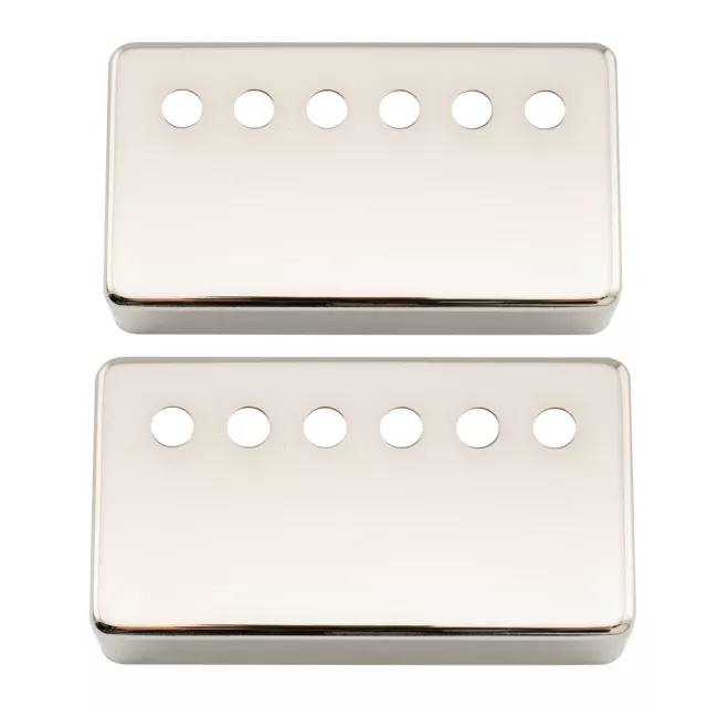 Musiclily Pro 2Pcs Nickel 49.2mm Nickel Silver Guitar Humbucker Pickup Cover Set