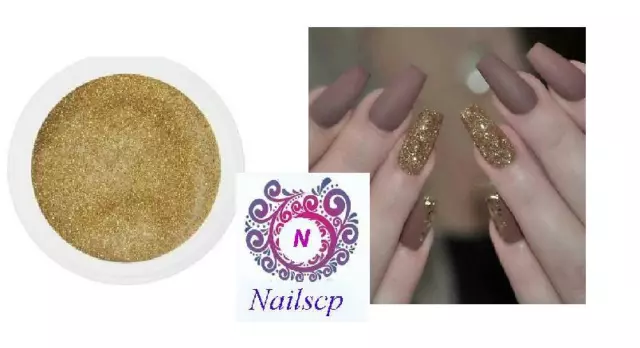 POLVO ACRILICO COLOR ORO GLITTER 10gr Para Uñas nail acrylic powder