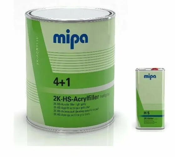 Mipa 4+1 Acrylfiller HS - Füller - hellgrau mit Härter H 10 1,25 l Set