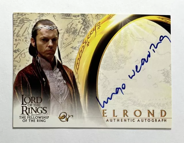 Topps Hugo Weaving Elrond Lord Of The Rings Auto Lotr Autograph Fellowship Ring