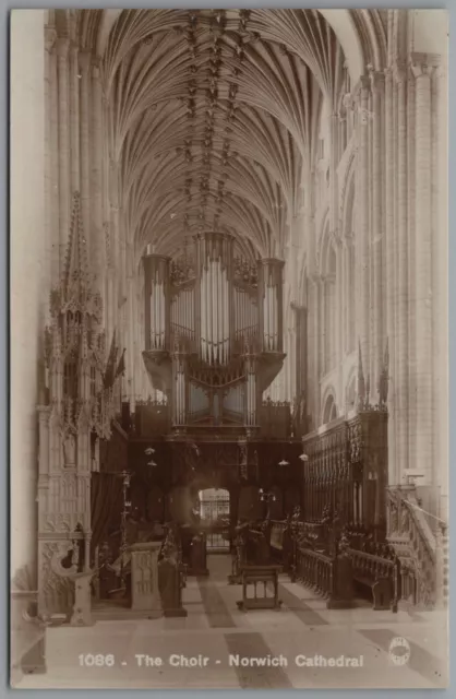 Postcard Norwich Cathedral Choir Norfolk Unposted J Thornton Photo RP Vintage