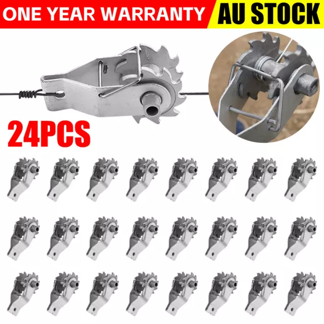 24Pcs Fence Strainer Farm Inline Ratchet Fencing Strainers Tensioner Wire Clips