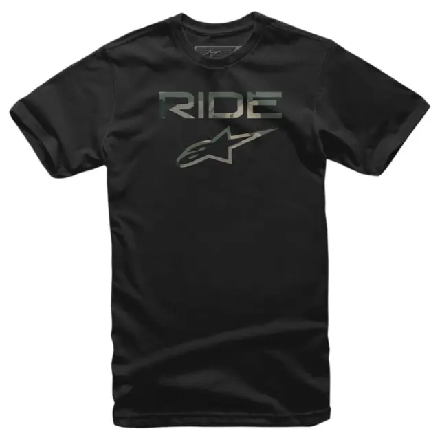 Alpinestars Ride 2.0 Camo Tee Casual Mens T Shirt Motorcycle Top Black White