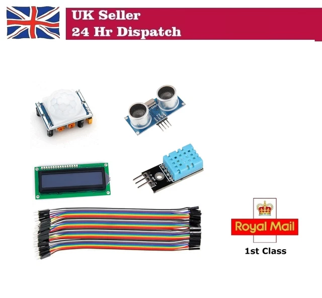KIT SENSORI PIR DHT11 Temperatura Ultrasuoni 16x2 LCD per Raspberry Pi ...