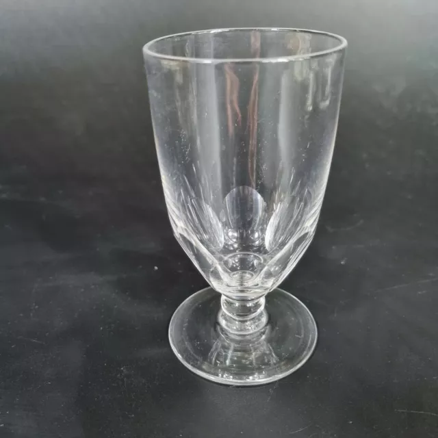 Antique 19th Century Small Ale Glass With Slice Cut Decoration 10cm High #6