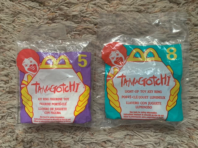 LOT (2) NEW Sealed VTG McDonald's TAMAGOTCHI Toys #5 & #8! LIGHT-UP KEY RING TOY