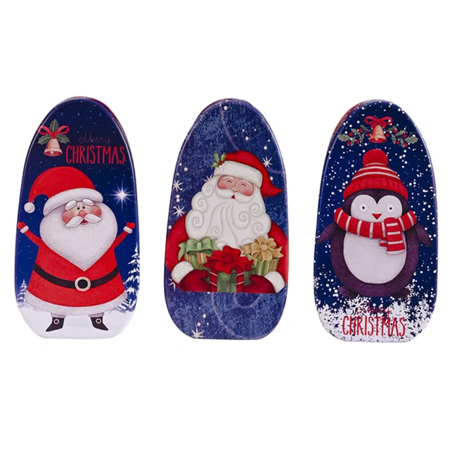 3 Pcs Christmas Tin Storage Containers Christmas Candy Box Packaging Box Boxed