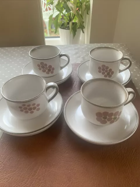 Vintage Denby Gypsy Set OF 4 Cups & Saucers Second Quality