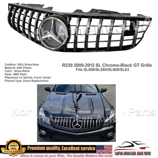 Passenger Side Chrome/Black Grille Assembly For 2009-2012 BMW 328i - Replaces BM1200191