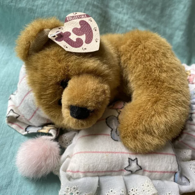 "Oso de peluche para dormir Ty Attic Treasures 1993 vintage con almohada articulada 11"