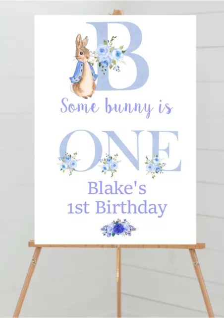 Fiesta Personalizada Peter Rabbit Bautizo Baby Shower Mesa De Bienvenida Cartel