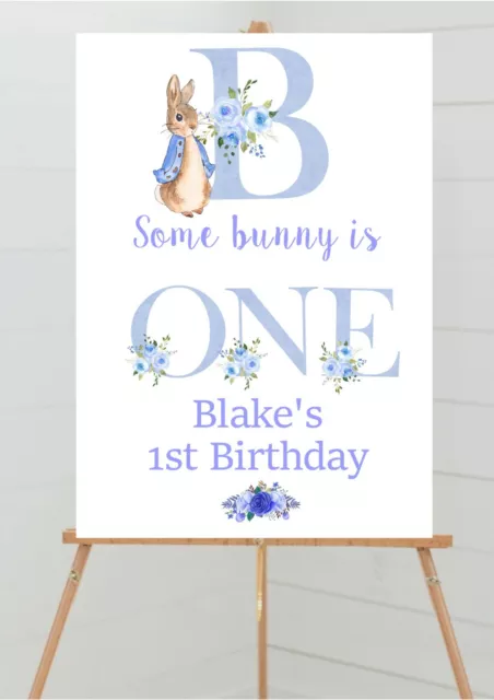 Personalised Peter Rabbit Party Christening Baby Shower Welcome Table Sign
