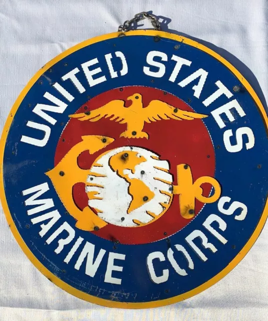 United States Marine Corps Upcycled Metal Sign