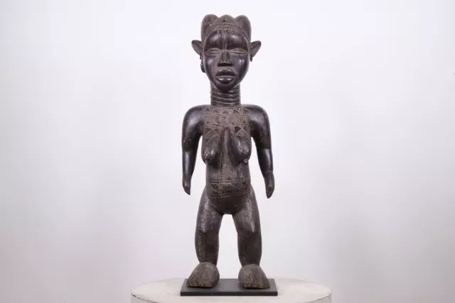 Dan Female Figure on Base 32.5" - Ivory Coast - African Tribal Art
