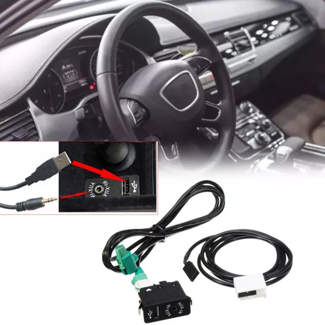 Commutateur USB AUX + Câble USB AUX pour BMW E60 E61 E63 E64 E87 E90 E70 F25