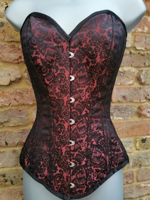 "Corset Story corsetto rosso broccato overbust taglia 28"