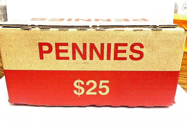Sealed Bank Box of Pennies. Find Wheats, Coppers, UNC FREE SHIPPING