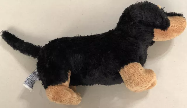 Aurora World Dachshund Plush 8" Soft Stuffed Animal Toy Black Weiner Dog Doxie