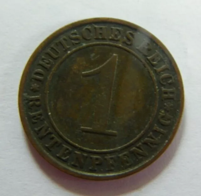 Alte Münze, Geldstück, 1 Rentenpfennig, Deutsches Reich, von 1924, guter Zustand