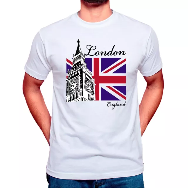 Big Ben London England Union Jack Unisex Souvenir Design Printed T shirt