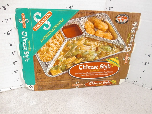 SWANSON 1960s CHINESE STYLE chow mein shrimp TV dinner vintag frozen food box #1