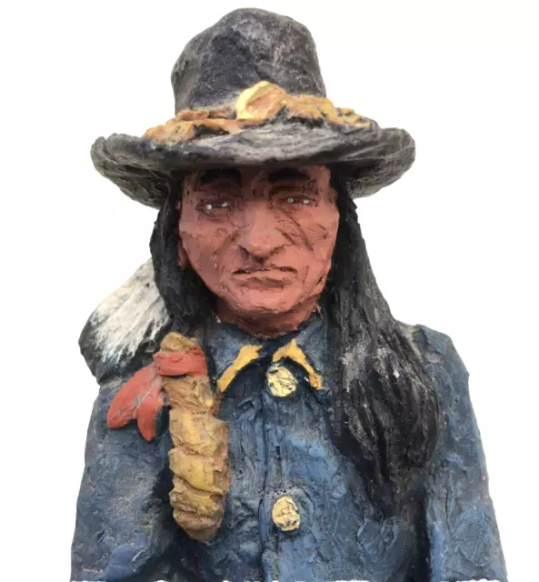 Vtg Daniel Monfort Original Western Sculpture Native American Indian Scout 1986