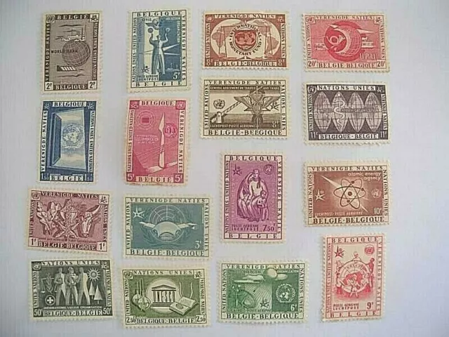 Konvolut Briefmarken Belgien 1958 United Nations ungestempelt