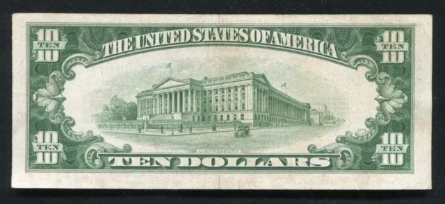 Fr. 1703 1934-B $10 Ten Dollars Silver Certificate Note Scarce Series Very Fine+ 2