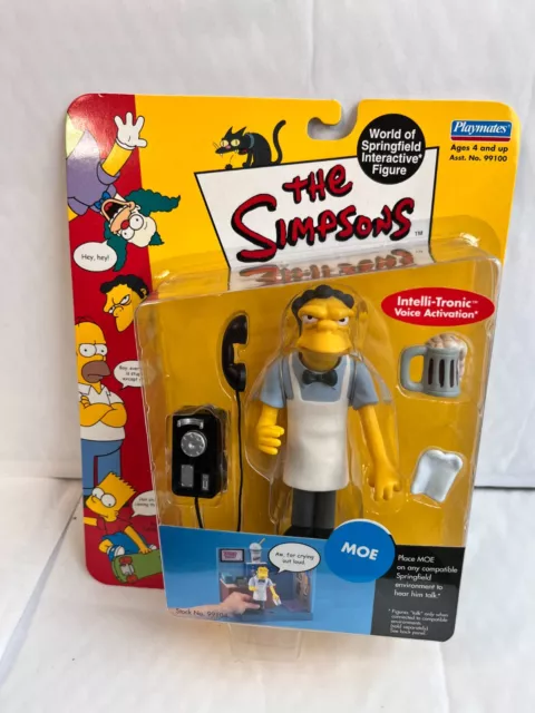 Bnib Playmates Interactive The Simpsons Series 1 Moe Szyslak Action Figure Wos